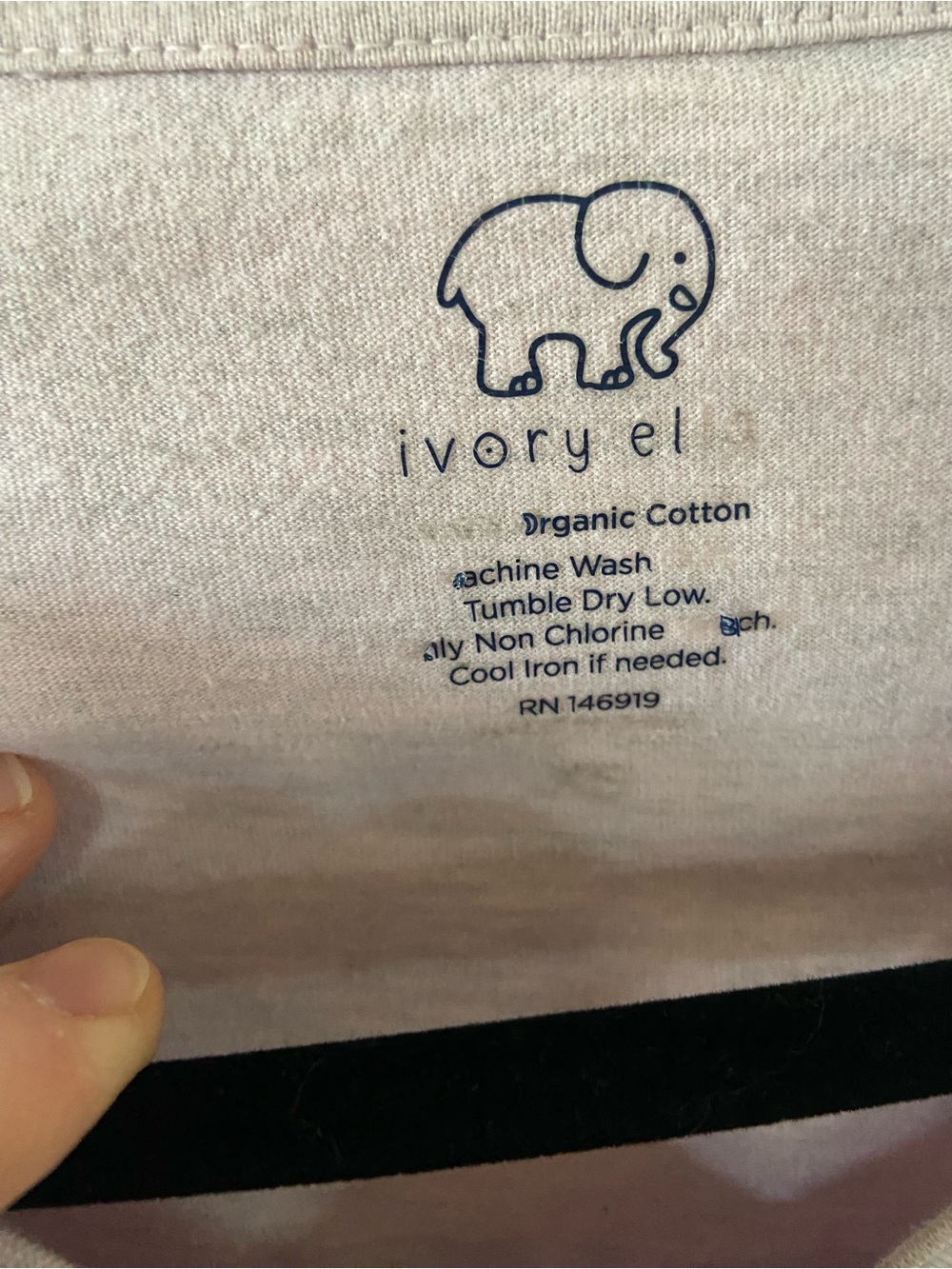 ivory ella Light Pink V-Neck Pocket Tee with Elephant - Picture 3 of 5